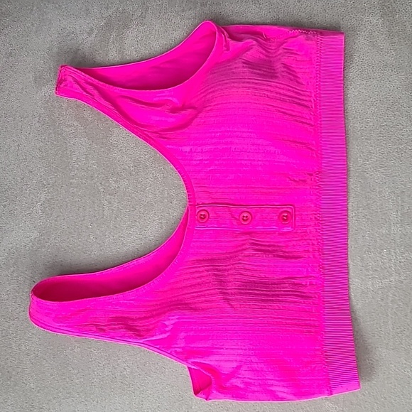 Arizona Jean Company Other - ARIZONA BODY SEAMLESS VARIEGATED RIB HENLEY‎ PADDED BRA SIZE LARGE HOT PINK